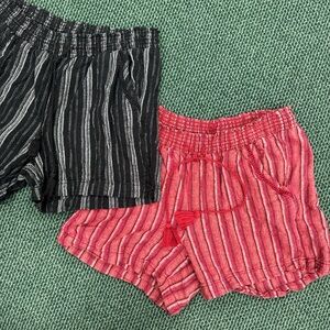 Briggs New York Black and Red Striped Women's Cargo Shorts